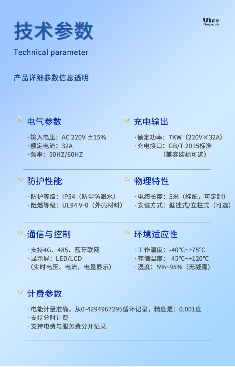 JAVS28-4D-7KW单枪电动汽车32A单相交流充电桩