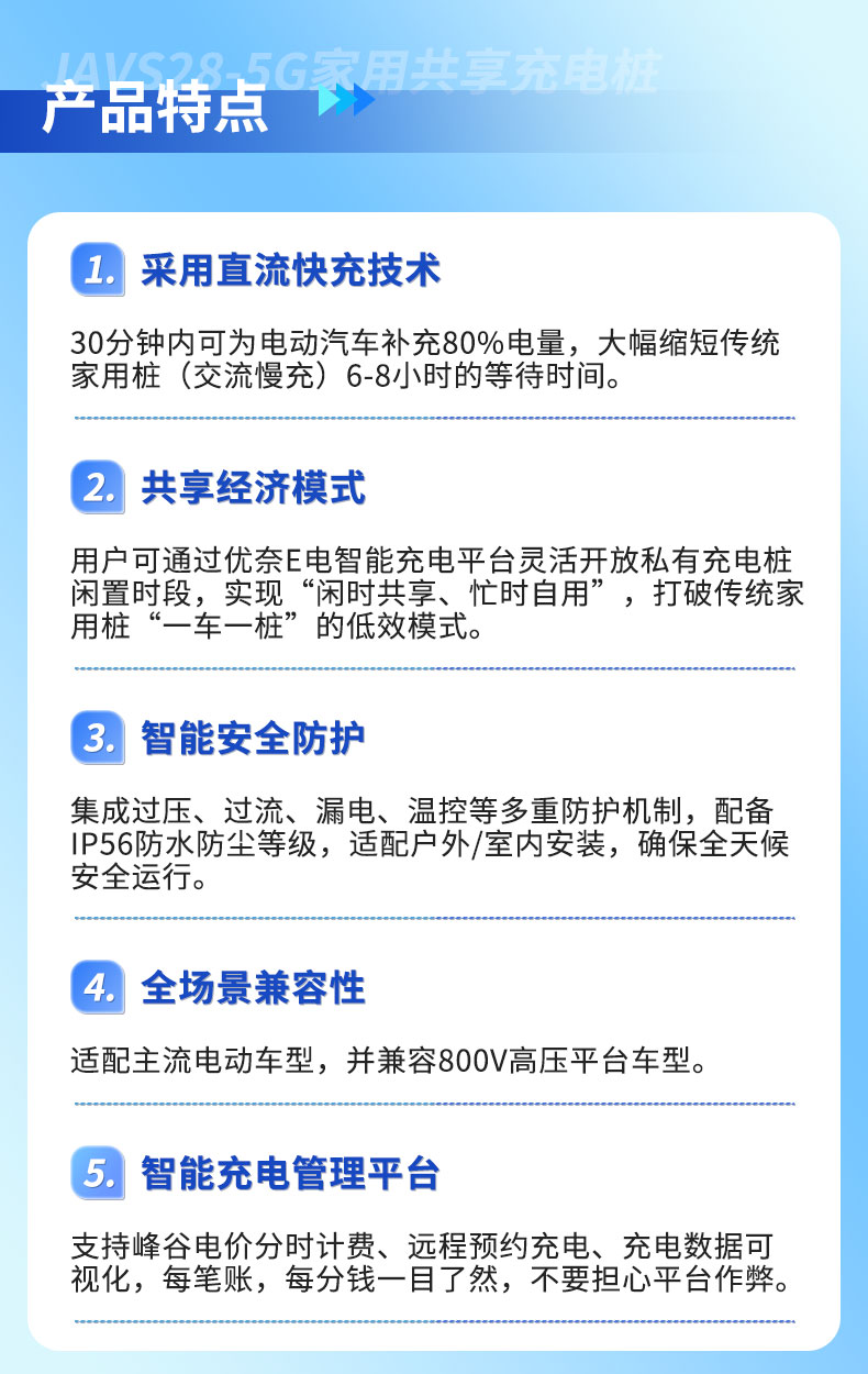 JAVS28-5G家用直流快速共享充电桩